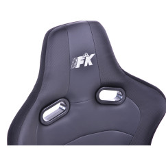 Sièges sport FK Set de sièges auto demi-coque cuir artificiel Cologne / tissu noir