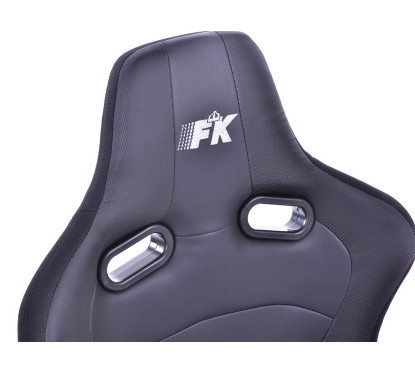 Sièges sport FK Set de sièges auto demi-coque cuir artificiel Cologne / tissu noir