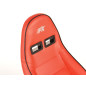 Sièges sport FK Sièges demi-coque de voiture Set Dortmund cuir artificiel passepoil rouge blanc