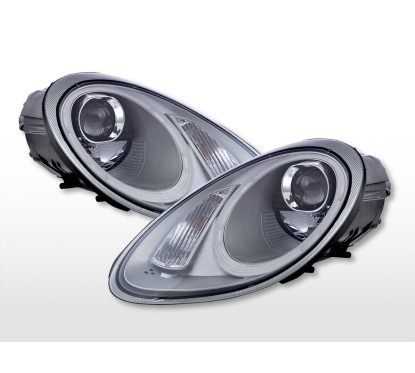 Phares Daylight LED DRL look Porsche Boxster type 987 04-09 argent 