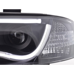 Phare Daylight LED DRL look Audi A6 type 4B 01-04 noir pour conduite à droite 
