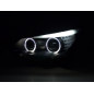 Phares Xenon Angel Eyes LED BMW 5er E60 / E61 05-08 noir pour conduite à droite