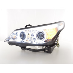 Phare avant xenon angel eyes CCFL BMW Série 5 E60 / E61 05-08 chrome pour conduite à droite 