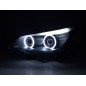 Phares xenon angel eyes CCFL BMW 5er E60 / E61 03-04 noir pour conduite à droite