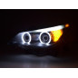 Phares xenon angel eyes CCFL BMW 5er E60 / E61 03-04 noir pour conduite à droite