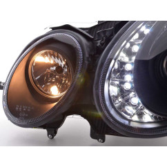 Phare Daylight LED DRL look Mercedes Classe E 211 02-06 noir 