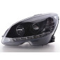 Phare Daylight LED DRL look Mercedes Classe C type W204 07-10 noir