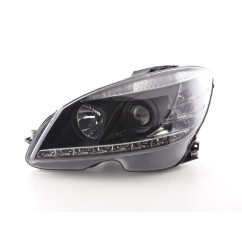 Phare Daylight LED DRL look Mercedes Classe C W204 07-10 noir 