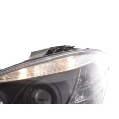 Phare Daylight LED DRL look Mercedes Classe C W204 07-10 noir 