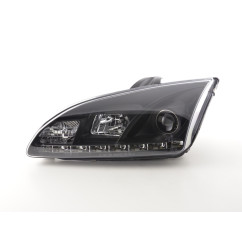 Phare Daylight à LED DRL look Ford Focus 4/5 portes. 05-08 noir pour véhicules avec direction à droite 