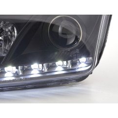 Phare Daylight à LED DRL look Ford Focus 4/5 portes. 05-08 noir pour véhicules avec direction à droite 