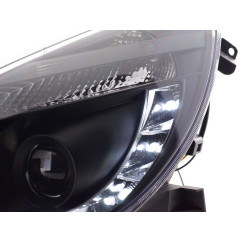 Phare Daylight LED Feux Diurnes Opel Corsa D 06- Noir 