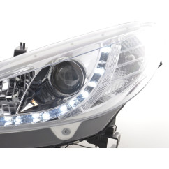 Phare Daylight LED Feux de jour LED Peugeot 207 06- chrome pour conduite à droite 