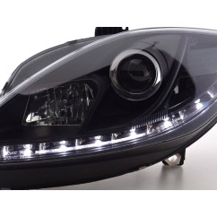 Phare Daylight LED DRL look Seat Leon 1P 09- noir 