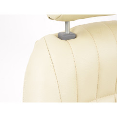 FK Oldtimersitze Sièges baquets complets pour voiture Set Classic 2 simili cuir beige avec appuie-tête 