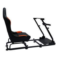 Siège de jeu FK Simulateur de course de siège de jeu eGaming Seats Monaco noir / orange 
