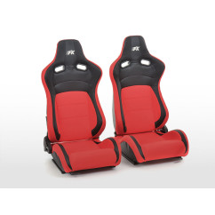 Sièges sport FK Sièges demi-coque auto Cologne cuir artificiel / tissu noir / rouge 