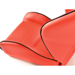 Sièges sport FK Sièges demi-coque de voiture Set Dortmund cuir artificiel passepoil rouge blanc 
