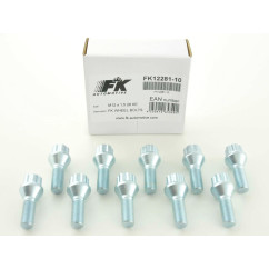 Jeu de boulons de roue (10 pcs.) Collier conique longueur d'arbre 27 mm M12x1,25 argent 
