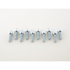 Jeu de boulons de roue (10 pcs.) Longueur d'arbre 35 mm Collier sphérique argent M12x1,5 