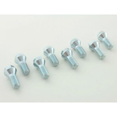 Jeu de boulons de roue (8 pcs.) Longueur d'arbre 26 mm, collier conique, tête courte, argent M12x1,5 