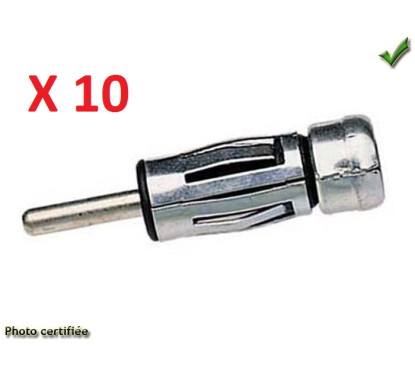 ADAPTATEUR D ANTENNE  DIN MALE ISO FEMELLE  BLISTER (PRIX PAR 10 PIECES MINIMUM)