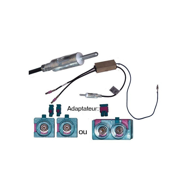 ADAPTATEUR D ANTENNE AMPLIFIE DOUBLE FAKRA DIN MALE VOLKSWAGEN ADAPTATEUR D ANTENNE AMPLIFIE DOUBLE FAKRA DIN MALE VOLKSWAGEN