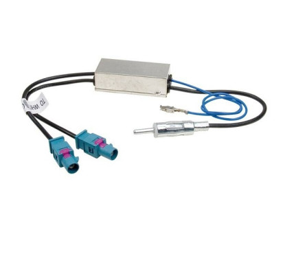 ADAPTATEUR D ANTENNE AMPLIFIE DOUBLE FAKRA ISO MALE AUDI A3 SPORTBACK2007-08/2012