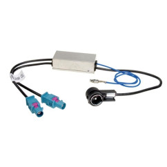 ADAPTATEUR D ANTENNE AMPLIFIE DOUBLE FAKRA ISO MALE AUDI A4 2004-2007