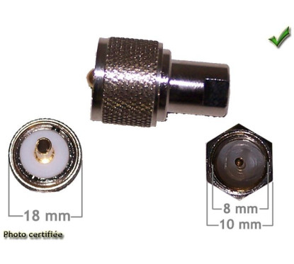 ADAPTATEUR D ANTENNE CB UHF (PL)/F - FME/F (UNITAIRE)