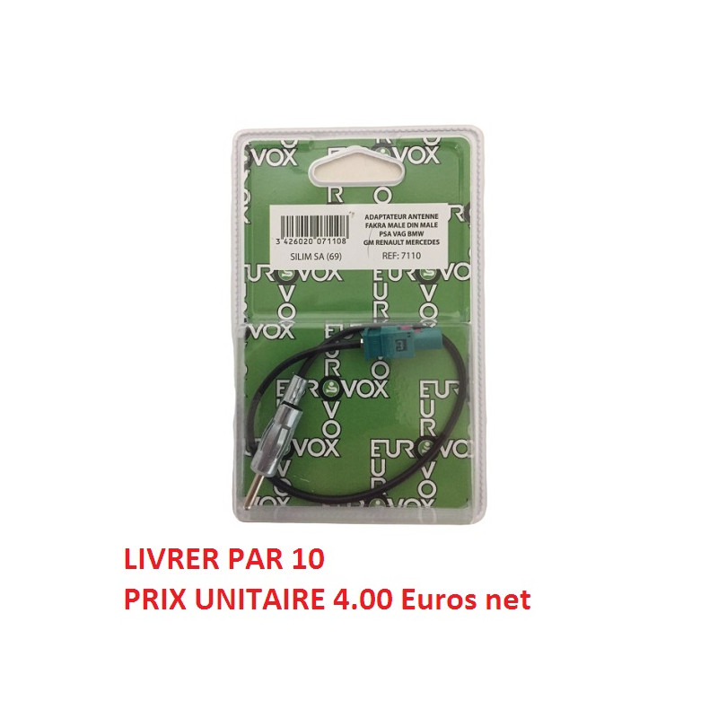 ADAPTATEUR D ANTENNE FAKRA MALE DIN MALE CITROEN BLISTER (PRIX PAR 10 PIECES MINIMUM) ADAPTATEUR D ANTENNE FAKRA MALE DIN MALE CITROEN BLISTER (PRIX PAR 10 PIECES MINIMUM)