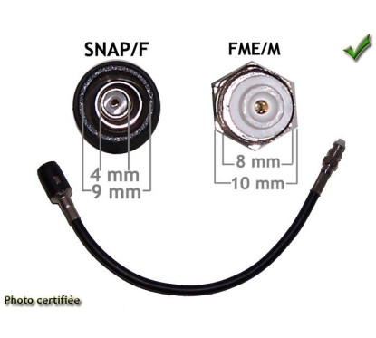 ADAPTATEUR D ANTENNE GSM FME/M - SNAP/F POUR RENAULT