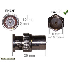 ADAPTATEUR D ANTENNE GSM/GPS FME/F - BNC/F (PACK DE 5)