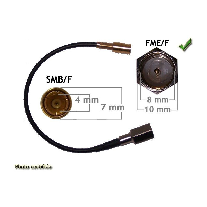 ADAPTATEUR D ANTENNE GSM/GPS FME/F - SMB/F