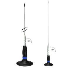 ANTENNE CB MAGNETIQUE ORIENTABLE 1M50 ML145 AVEC PRISE PL