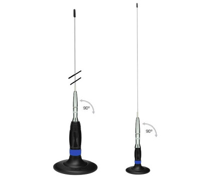 ANTENNE CB MAGNETIQUE ORIENTABLE 1M50 ML145 AVEC PRISE PL