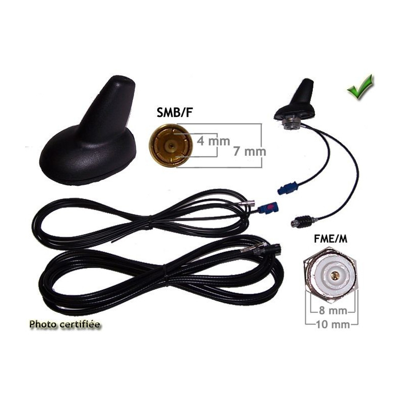 ANTENNE GSM ET GPS TOIT TYPE AILERON REQUIN 900/1800MHZ LONG 5M