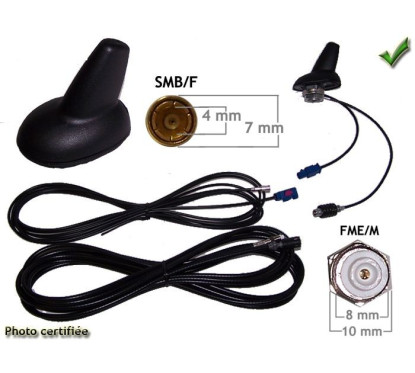 ANTENNE GSM ET GPS TOIT TYPE AILERON REQUIN 900/1800MHZ LONG 5M