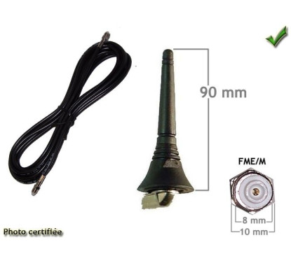 ANTENNE GSM TOIT FIXE 95MM 900/1800MHZ FME ODB LONG 5 M