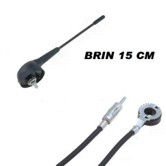 ANTENNE TOIT FIBRE BRIN COURT 14CM AVEC CABLE 2.5M