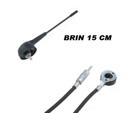 ANTENNE TOIT FIBRE BRIN COURT 14CM AVEC CABLE 2.5M