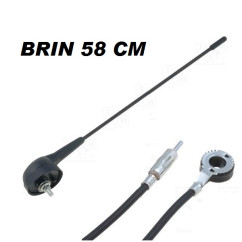 ANTENNE TOIT FIBRE BRINS NOIR 58 CM AVEC CABLE