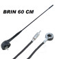 ANTENNE TOIT FIBRE EMBASE NOIRE 60 CM AVEC CABLE 2.5M