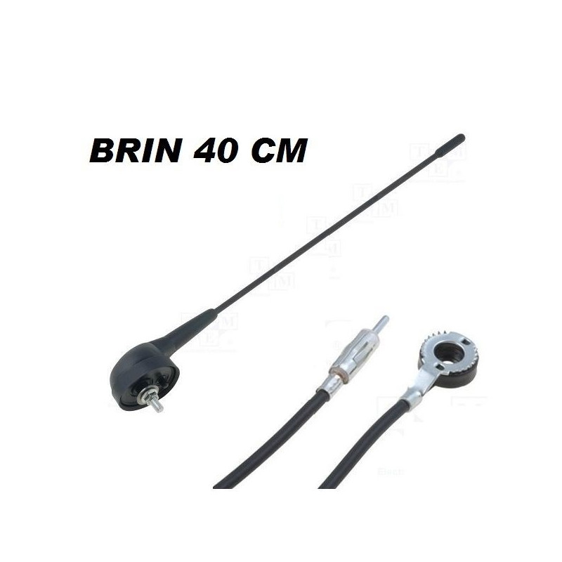 ANTENNE TOIT UNIVERSELLE BRINS NOIR 40 CM AVEC CABLE