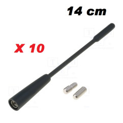 BRIN ANTENNE AUTORADIO 14CM COURTE SOUPLE DIAMETRE 5 OU 6MM (PRIX PAR 10 PIECES MINIMUM)