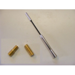 BRIN ANTENNE AUTORADIO ALU BROSSE COURT 17CM  DIAM 5 OU 6MM