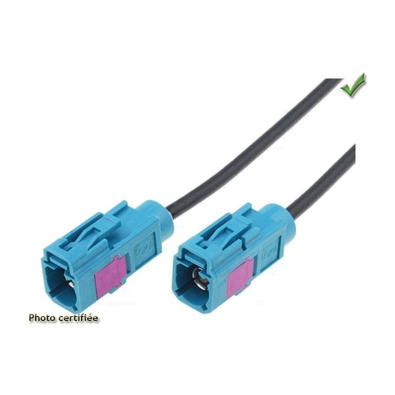 CABLE ANTENNE FAKRA FEMELLE / FEMELLE 2 METRES
