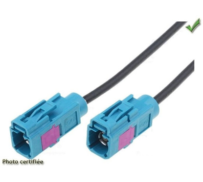 CABLE ANTENNE FAKRA FEMELLE / FEMELLE 2 METRES