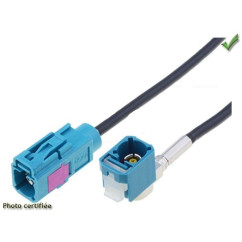 CABLE ANTENNE FAKRA FEMELLE / FEMELLE 90° 2 METRES