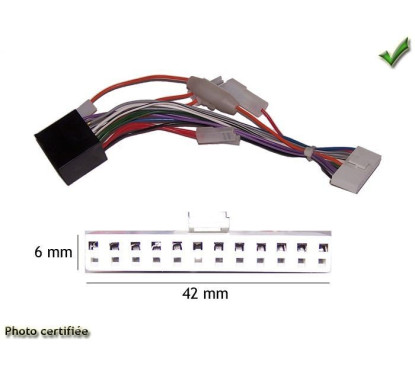 CABLE SPECIFIQUE AUTORADIO ISO PIONEER 12PINS 42X6MM KEH KEHM KEHP